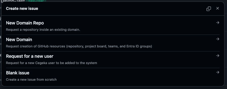 Issue form rendered in GitHub