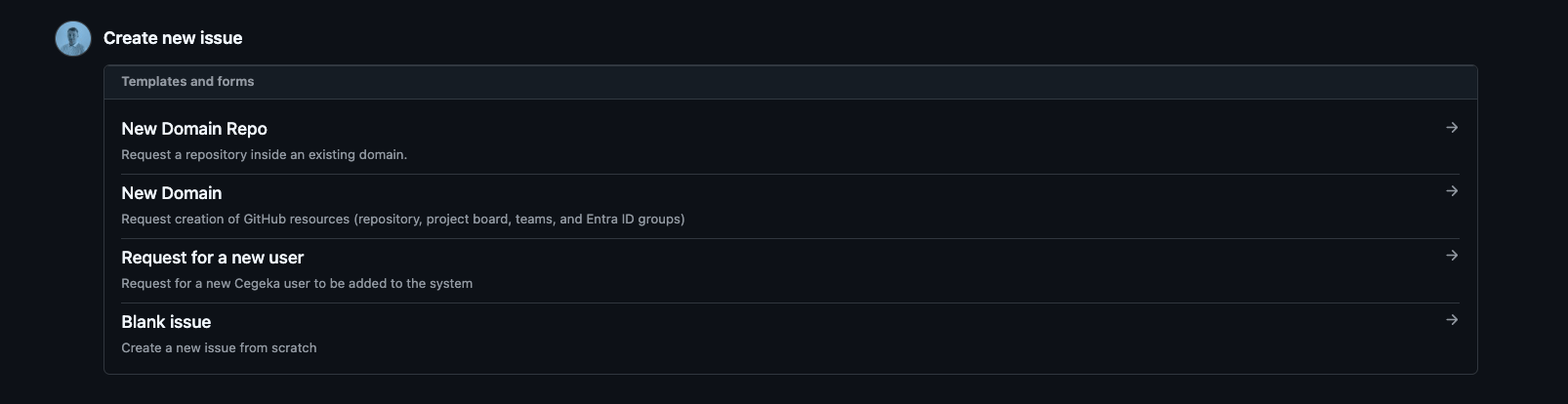 Issue form direct link tip